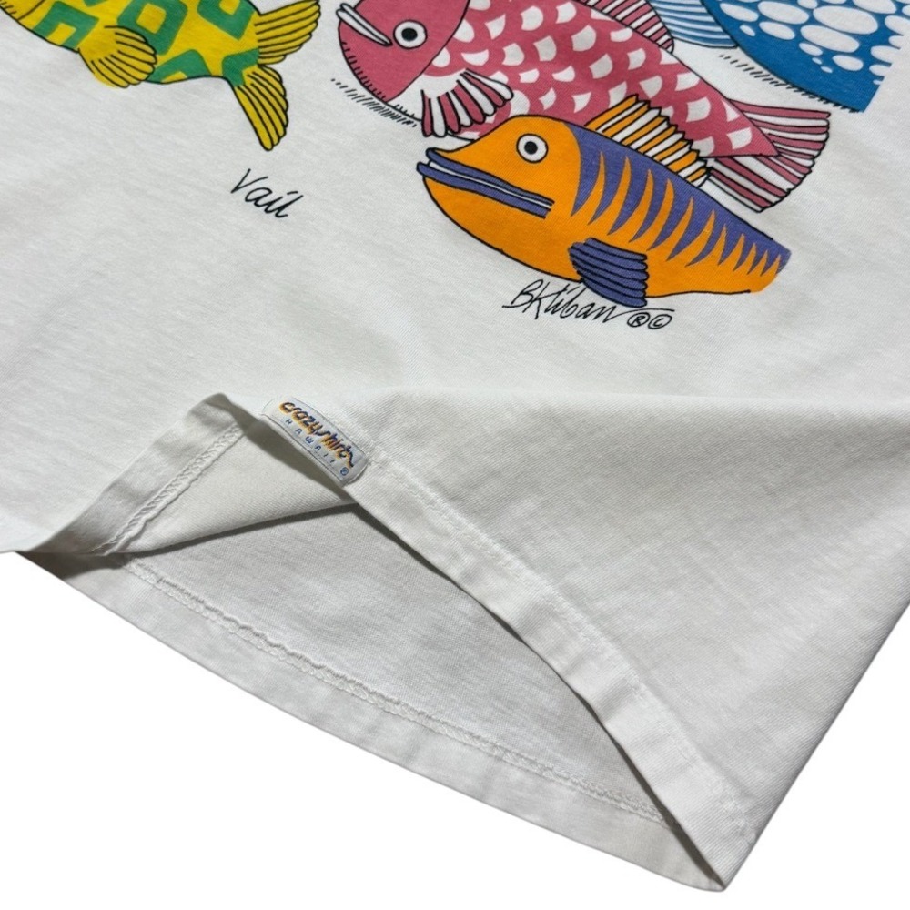 Vintage 90s Crazy Shirts B. Kliban Cat So Many Fish Nature Art Graphic T-shirt - Picture 5 of 9